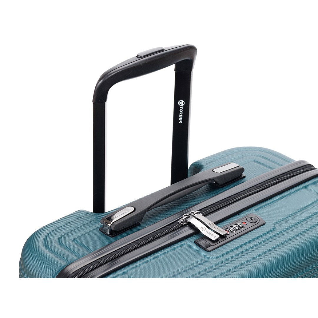 Чемодан TORBER Onego, зелёный, ABS-пластик, 69,5 х 46 х 26 см, 69 л
