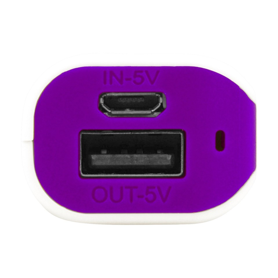 Портативное зарядное устройство (power bank) Basis, 2000 mAh, белый/фиолетовый