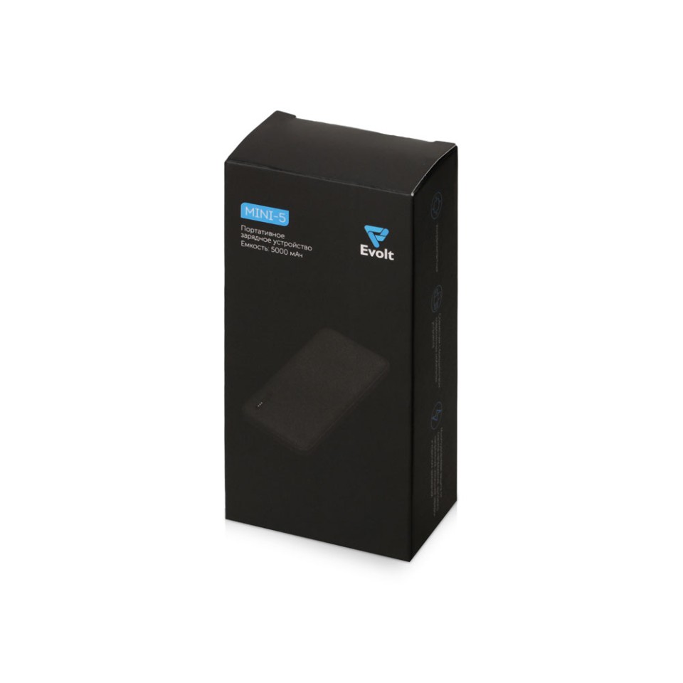 Внешний аккумулятор Evolt "Mini-5", 5000 mAh, серый
