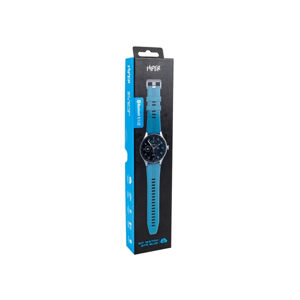 Умные часы HIPER IoT Watch GTR, черный/голубой