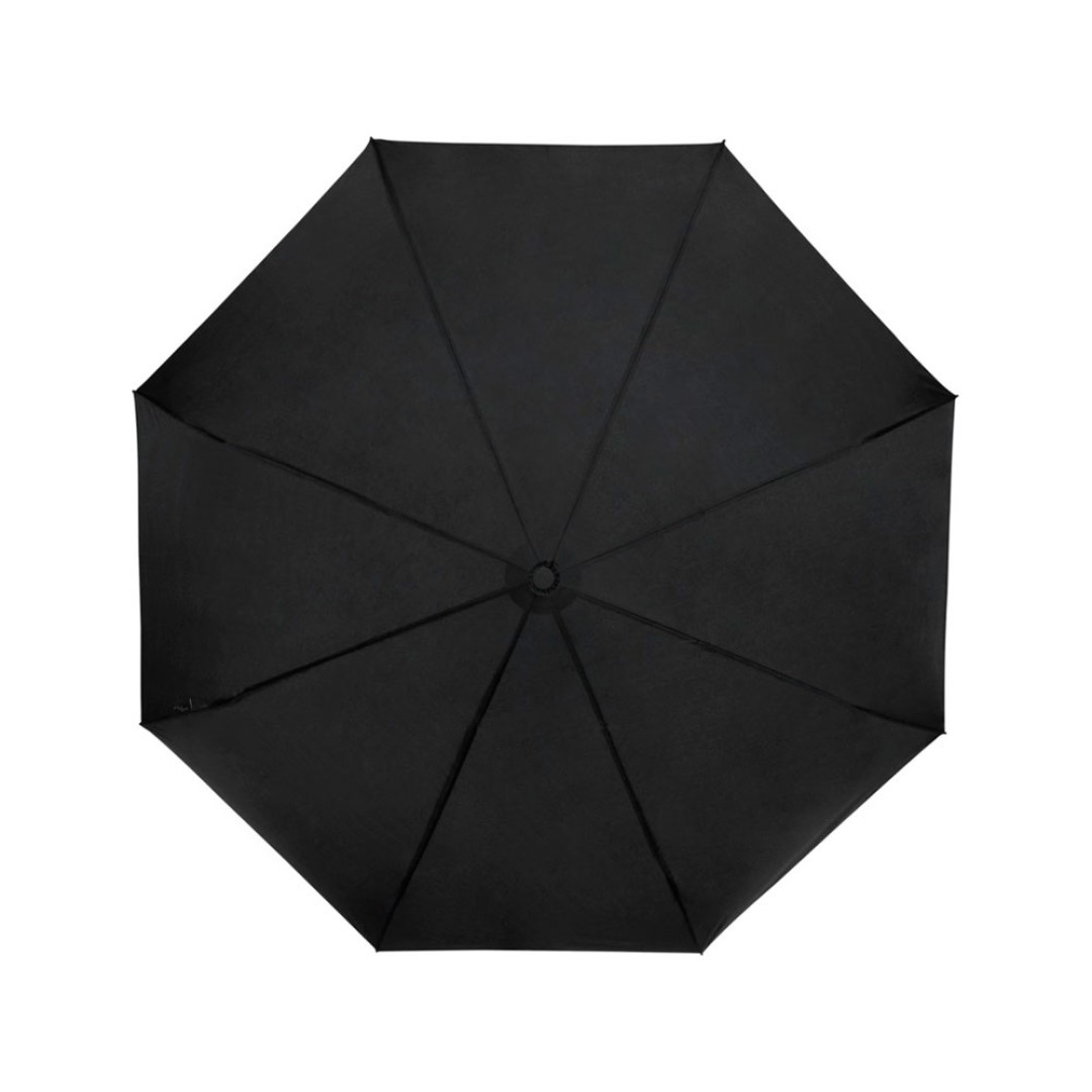 Birgit, складной ветроустойчивой зонт диаметром 21 дюйм из переработанного ПЭТ, черный