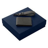 Подарочный набор Long River: кошелек, ремешок для ключей (без лого Long River), синяя коробка