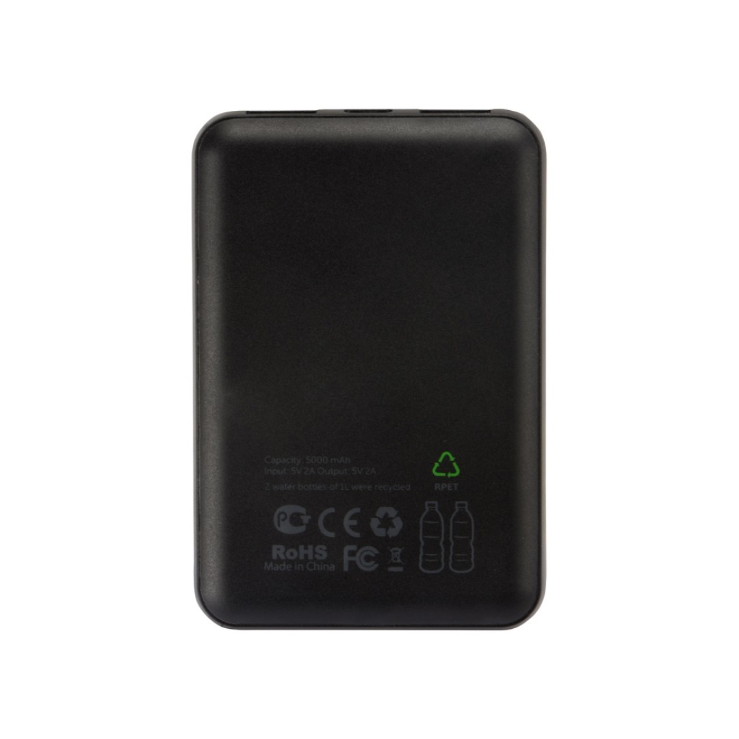 Портативное зарядное устройство из rPET "Reborn", 5000 mAh, серый