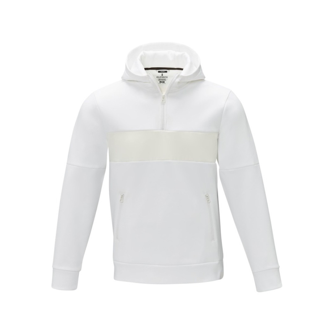 Мужской свитер анорак Sayan на молнии на половину длины с капюшоном, белый