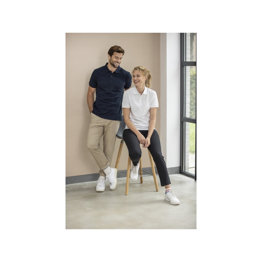 Emerald поло унисекс с коротким рукавом из переработанных материалов Aware™. - Белый