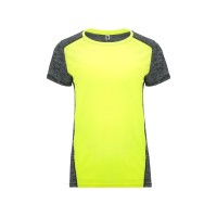 Спортивная футболка "Zolder" женская, неоновый желтый/меланжевый черный
