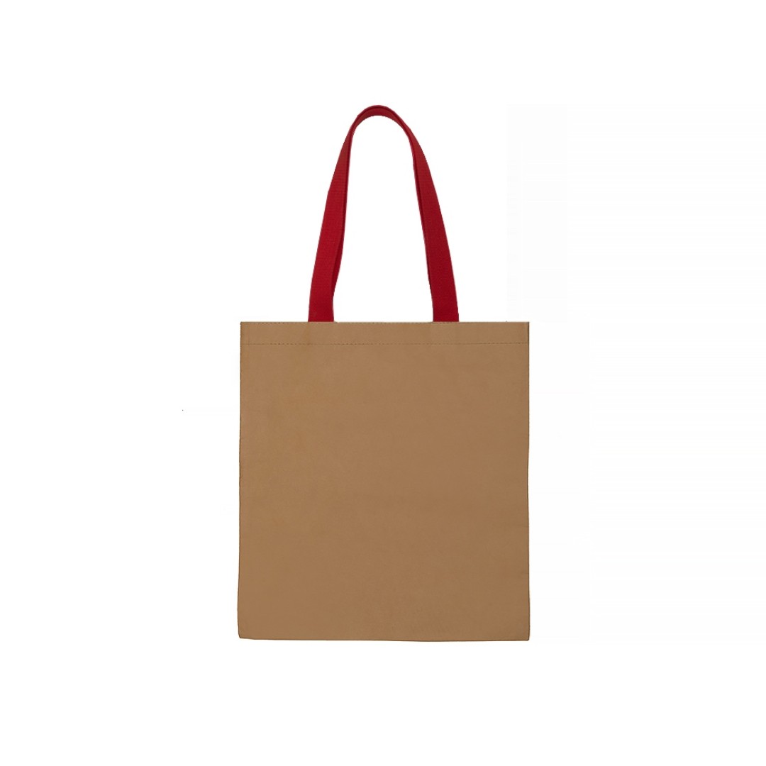 Сумка-шоппер Papyrus из моющейся крафт-бумаги, натруальный/красный