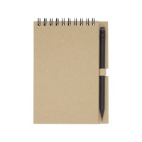 Блокнот Luciano Eco на пружине, с карандашом, маленький, натуральный