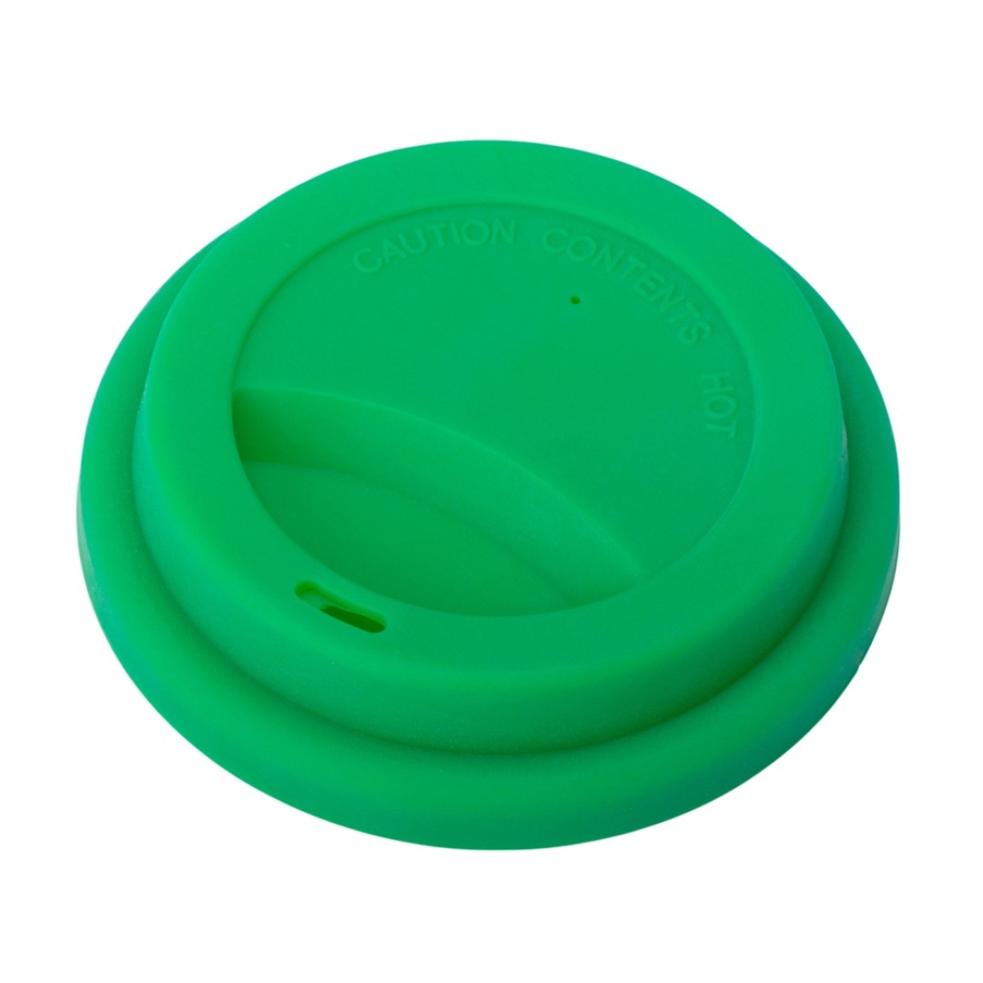 Стакан с силиконовой крышкой "Cafe", зеленый