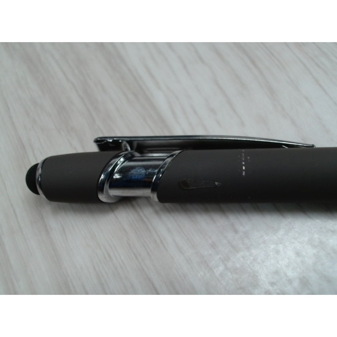 Ручка металлическая soft-touch шариковая со стилусом «Sway», серый/серебристый (P)