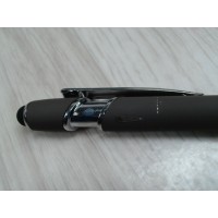 Ручка металлическая soft-touch шариковая со стилусом «Sway», серый/серебристый (P)