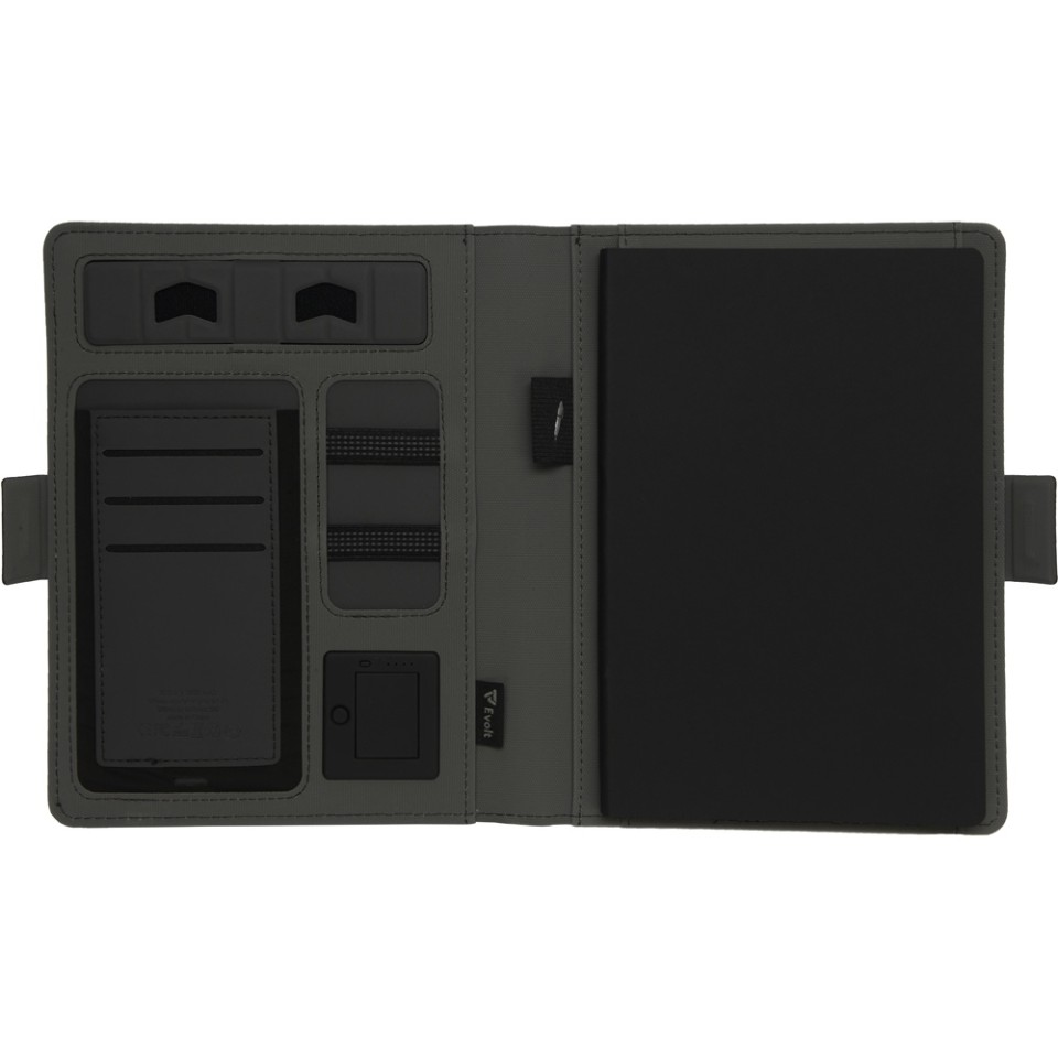 Органайзер с беспроводной зарядкой 5000 mAh "Powernote", темно-серый (P)