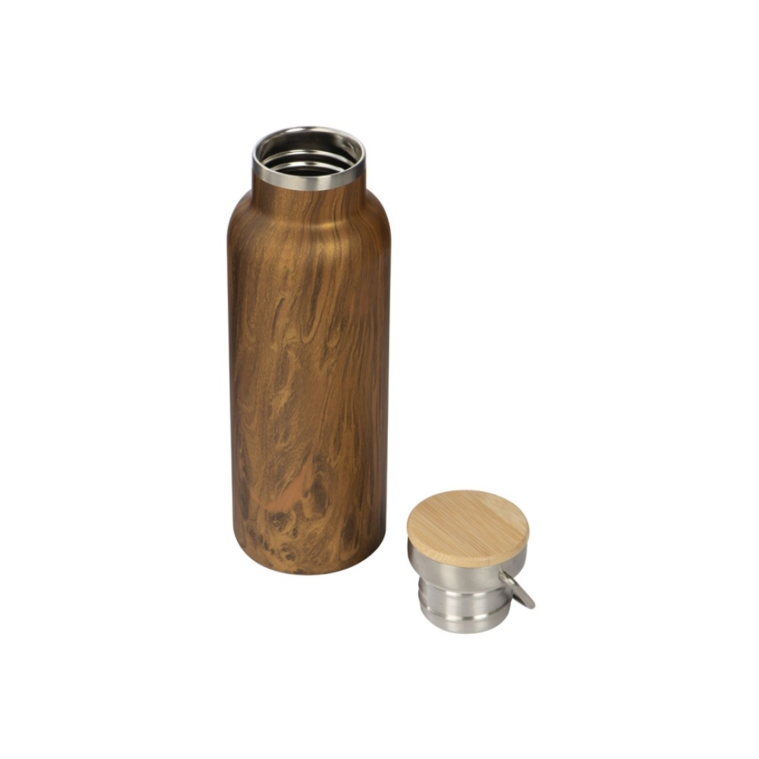 Вакуумный термос «Britewood S2», 500 мл, бамбуковая крышка, крафтовый тубус