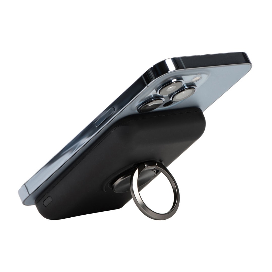 Магнитный беспроводной внешний аккумулятор "MagnetIQ", 5000 mah, 10 W, черный