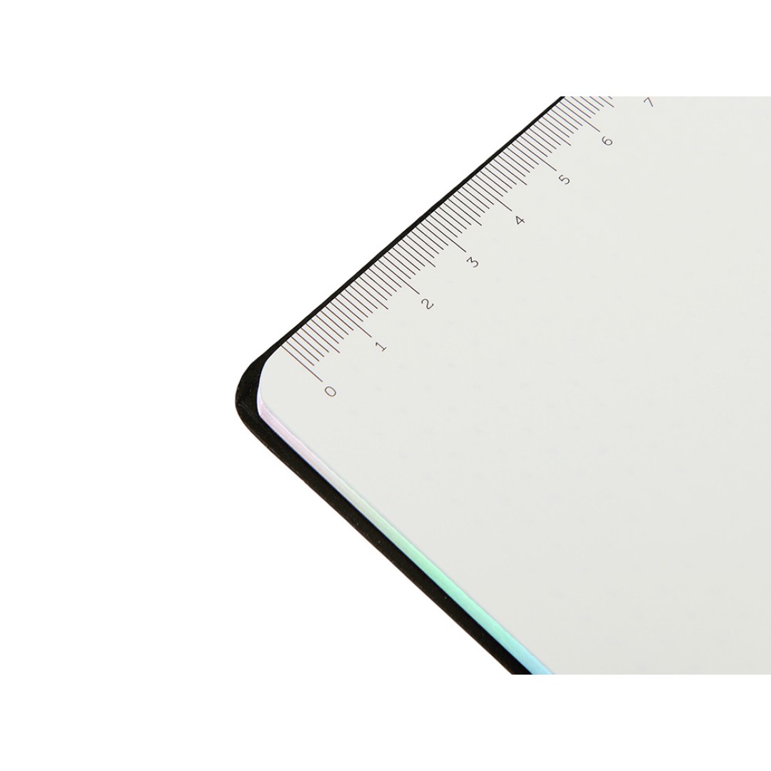 Блокнот А5 в гибкой обложке "Fellini" с голографическим срезом, черный