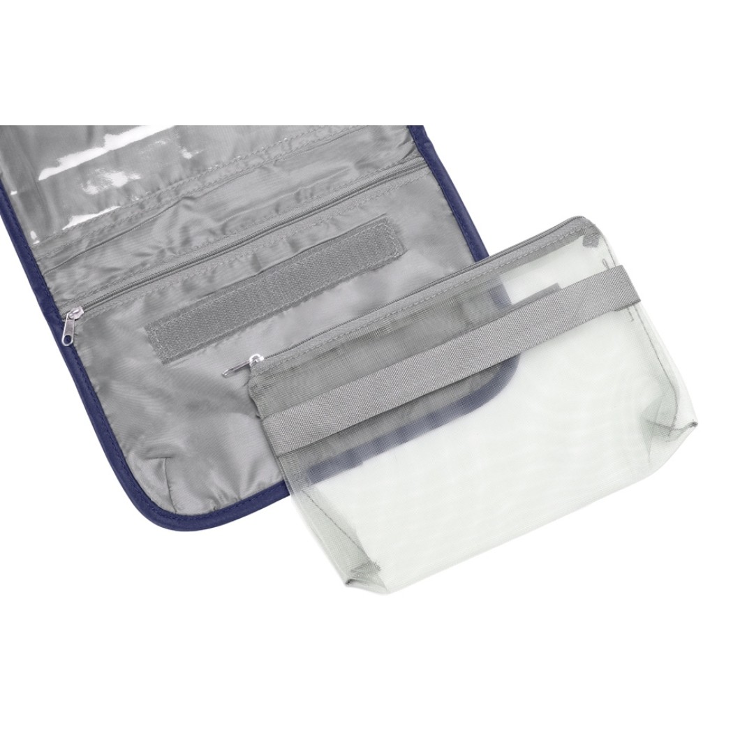 Несессер для путешествий со съемной косметичкой "Flat", темно-синий