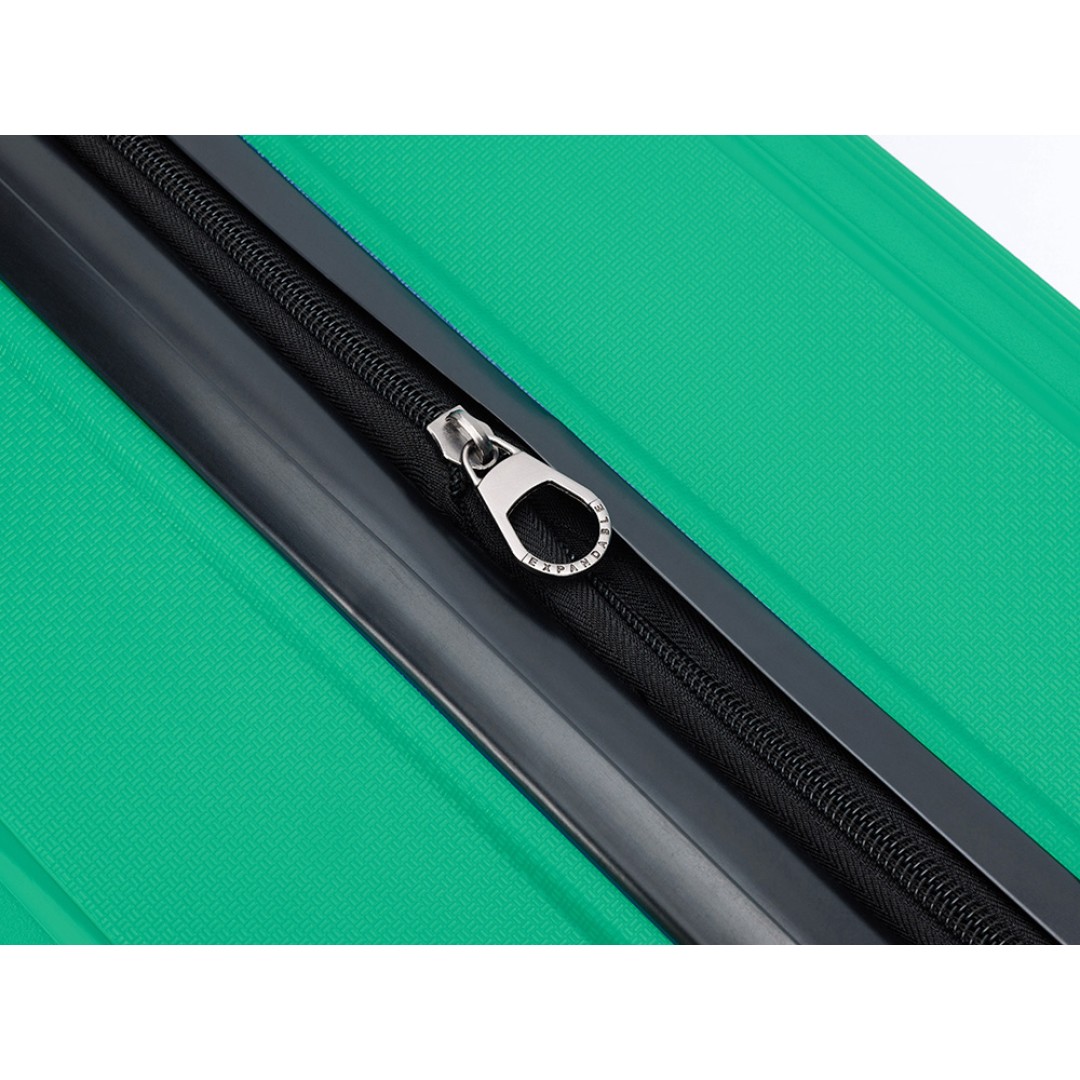 Чемодан TORBER В Отпуск, ярко-бирюзовый, полипропилен, 55 х 36 х 21,5 см, 37 л