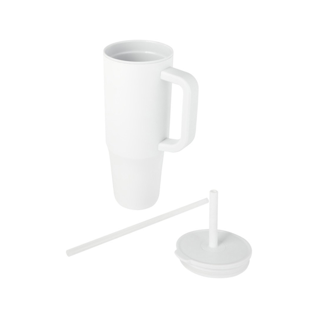 Brady термостакан с силиконовой трубочкой, 900 мл, сертифицированный согласно RCS- Белый