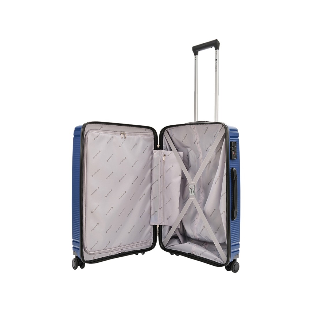 Чемодан 4-х колесный, Magellan, TRINIDAD, 70л, синий металлик