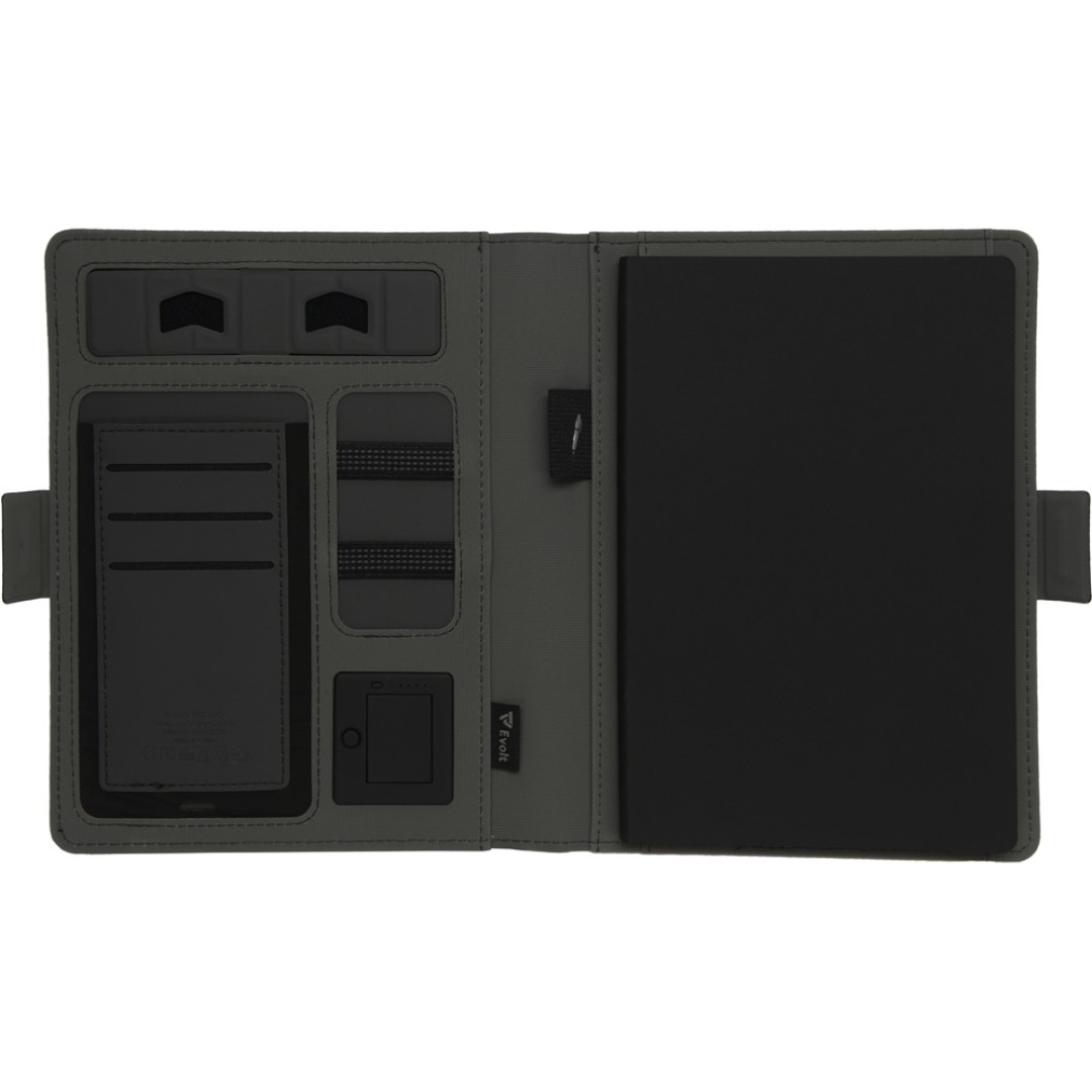 Органайзер с беспроводной зарядкой 5000 mAh "Powernote", темно-серый