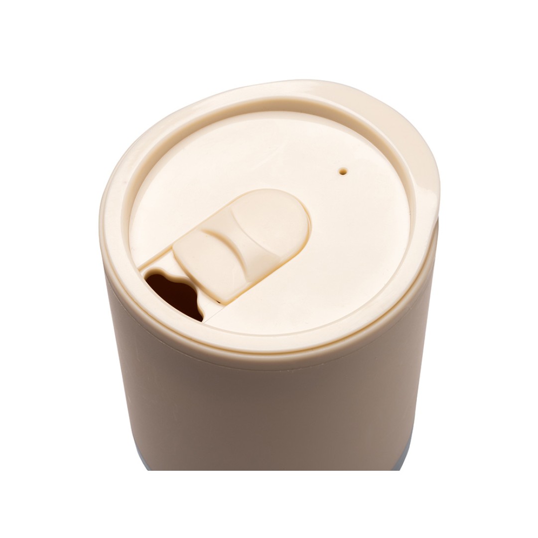Термокружка LINDE с двойными стенками из переработанного полипропилена, бежевый