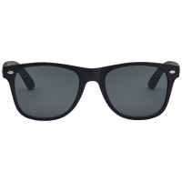 Бамбуковые солнцезащитные очки Arlo с черным покрытием - сплошной черный