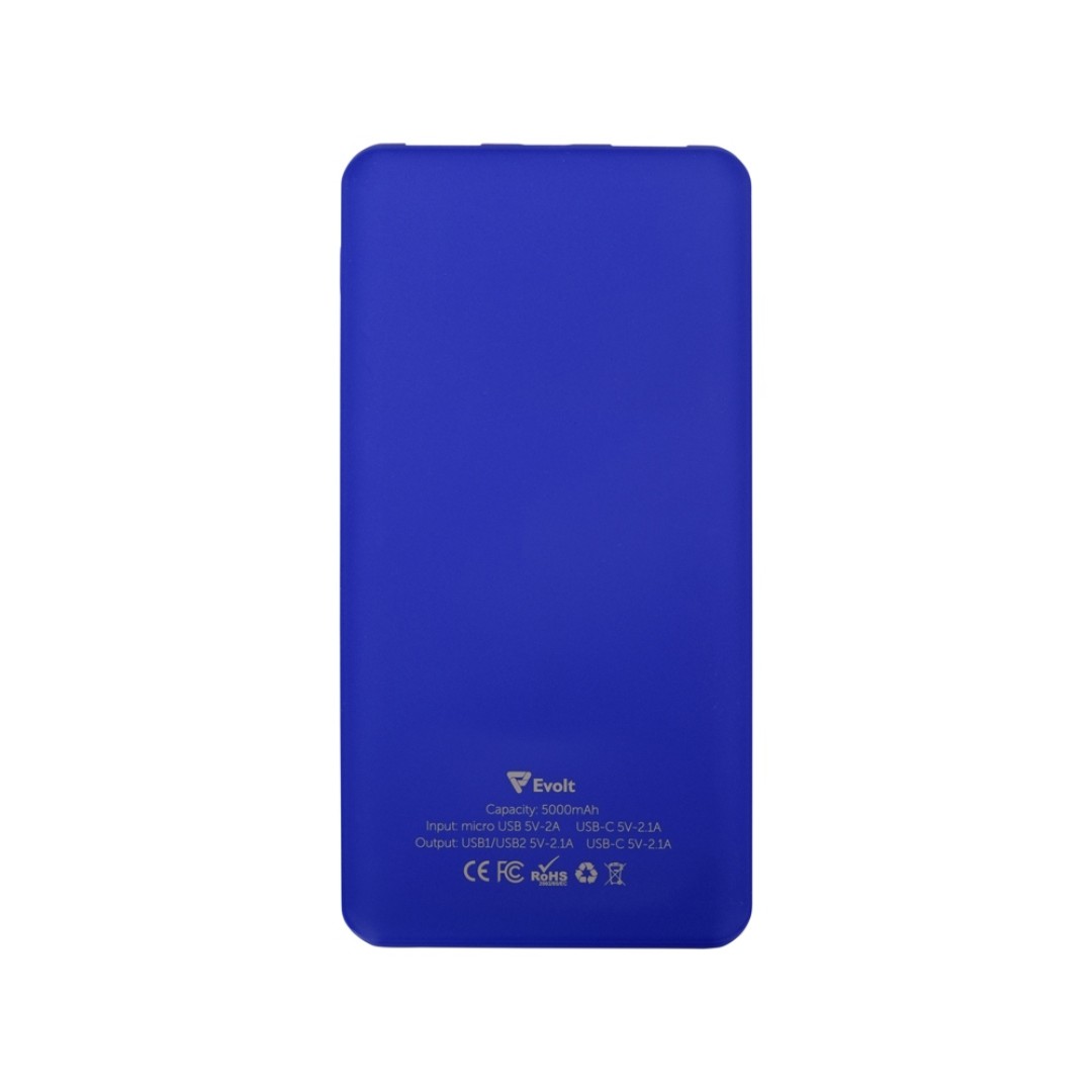 Портативное зарядное устройство «Reserve» с USB Type-C, 5000 mAh, синий