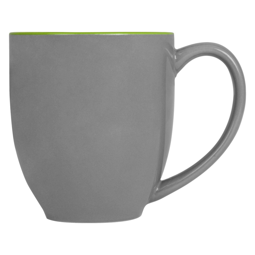 Кружка керамическая «Gracy» 450мл, серый/зеленое яблоко (P)