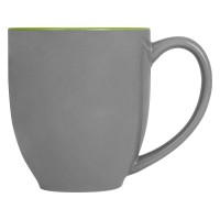 Кружка керамическая «Gracy» 450мл, серый/зеленое яблоко (P)