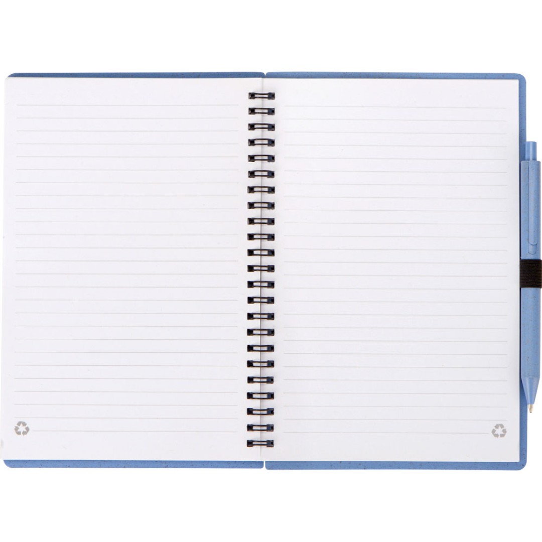 Блокнот А5 «Toledo M», синий + ручка шариковая «Pianta» из пшеничной соломы, синий