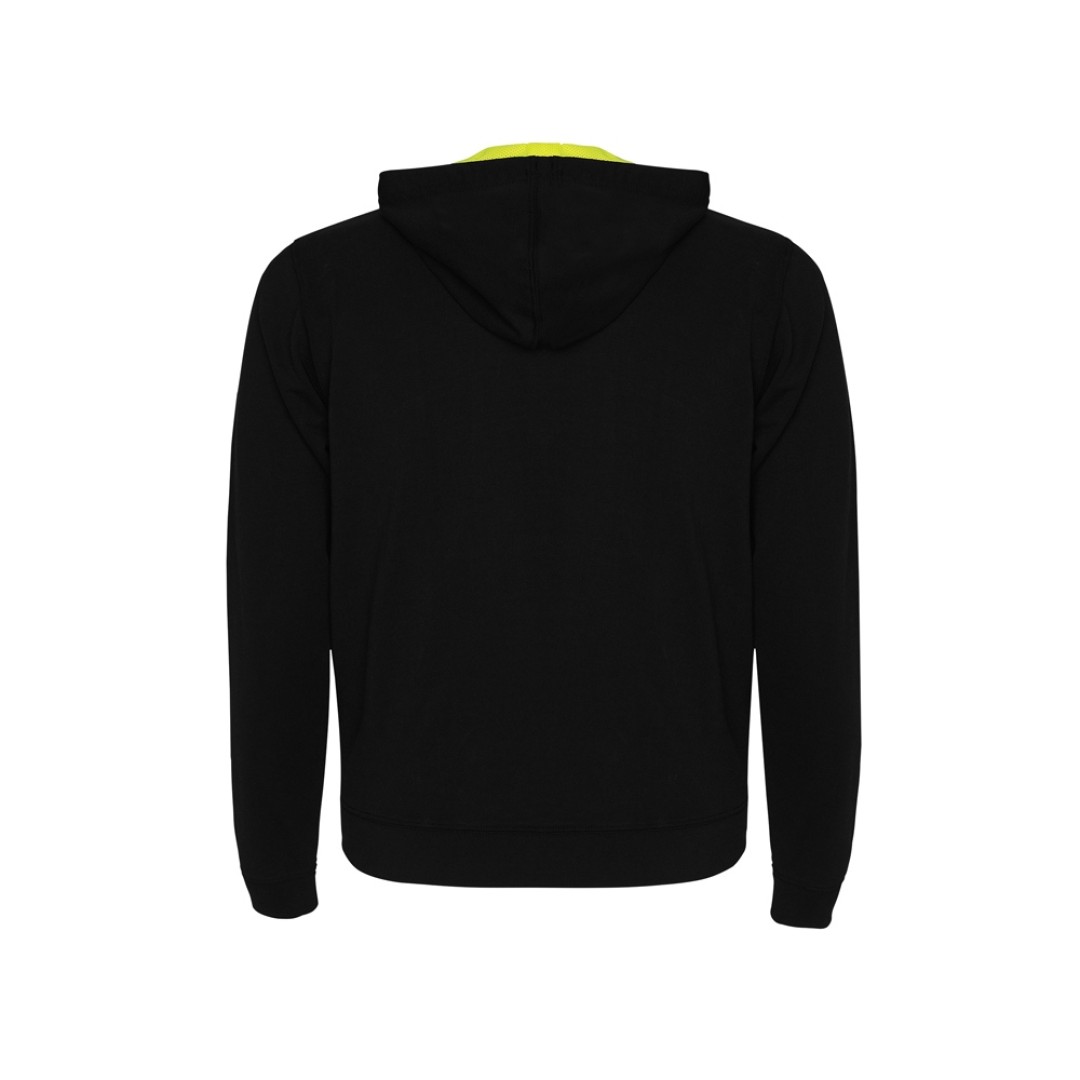 Толстовка на молнии "Fuji", черный/неоновый желтый