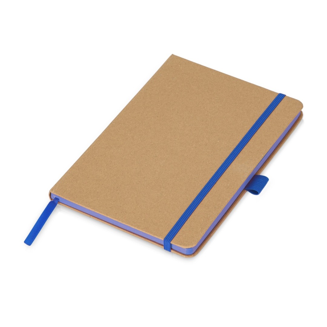 Блокнот A5 "Sevilia Color", твердая обложка из крафта, 80 листов, цветной срез и форзац, натуральный/синий