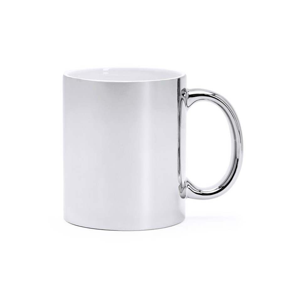 Кружка керамическая ZALA 350 мл, серебристый