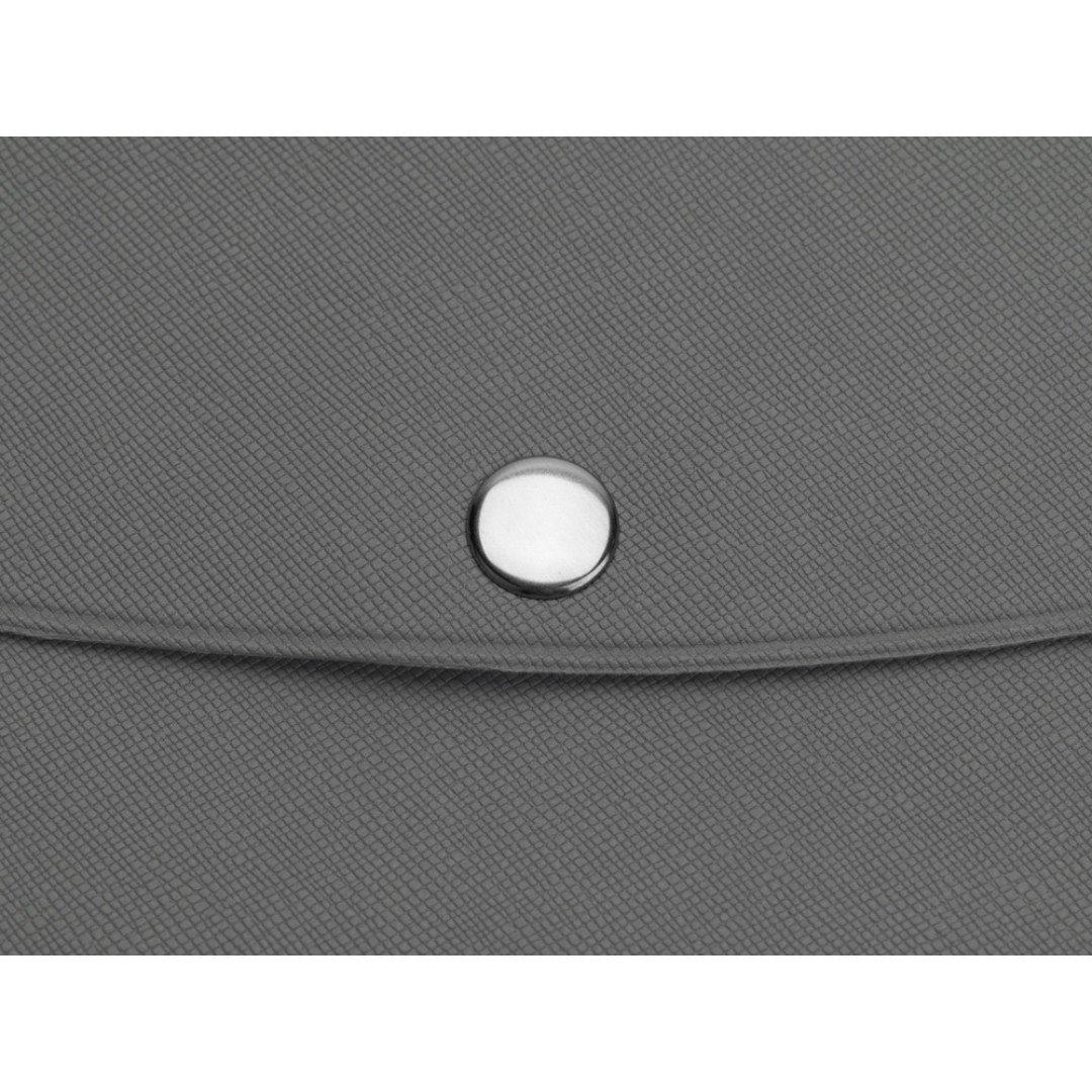 Органайзер для документов на кнопке с отделением для купюр и ручки, упаковка в индивидуальный пакет, серый