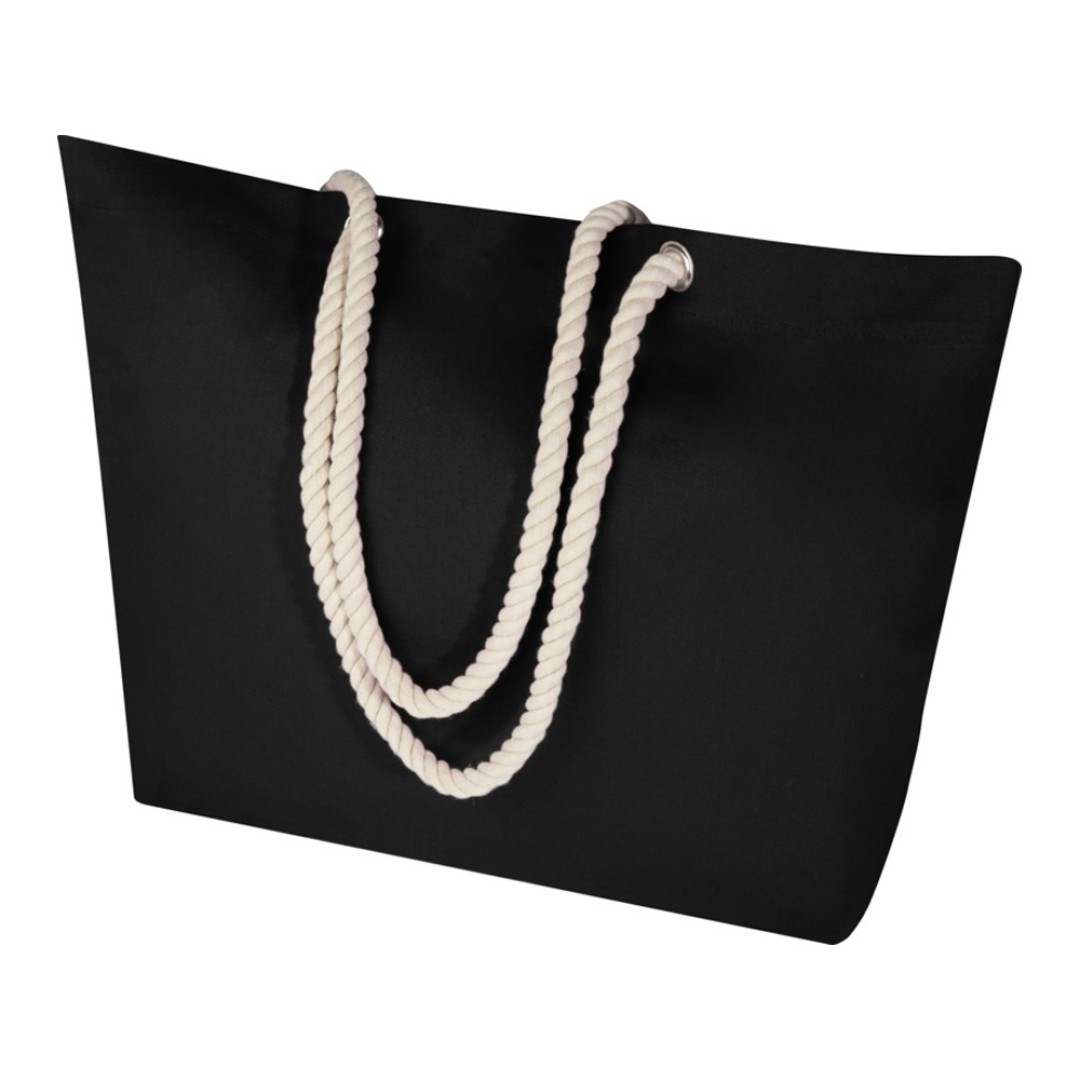 Florida пляжная эко-сумка из переработанного материала, сертифицированного по стандарту GRS, плотностью 270 г/м2 18L - сплошной черный / сплошной черный