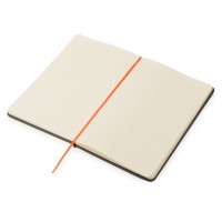 Блокнот «Color» линованный А5 в твердой обложке с резинкой, серый/оранжевый (P)