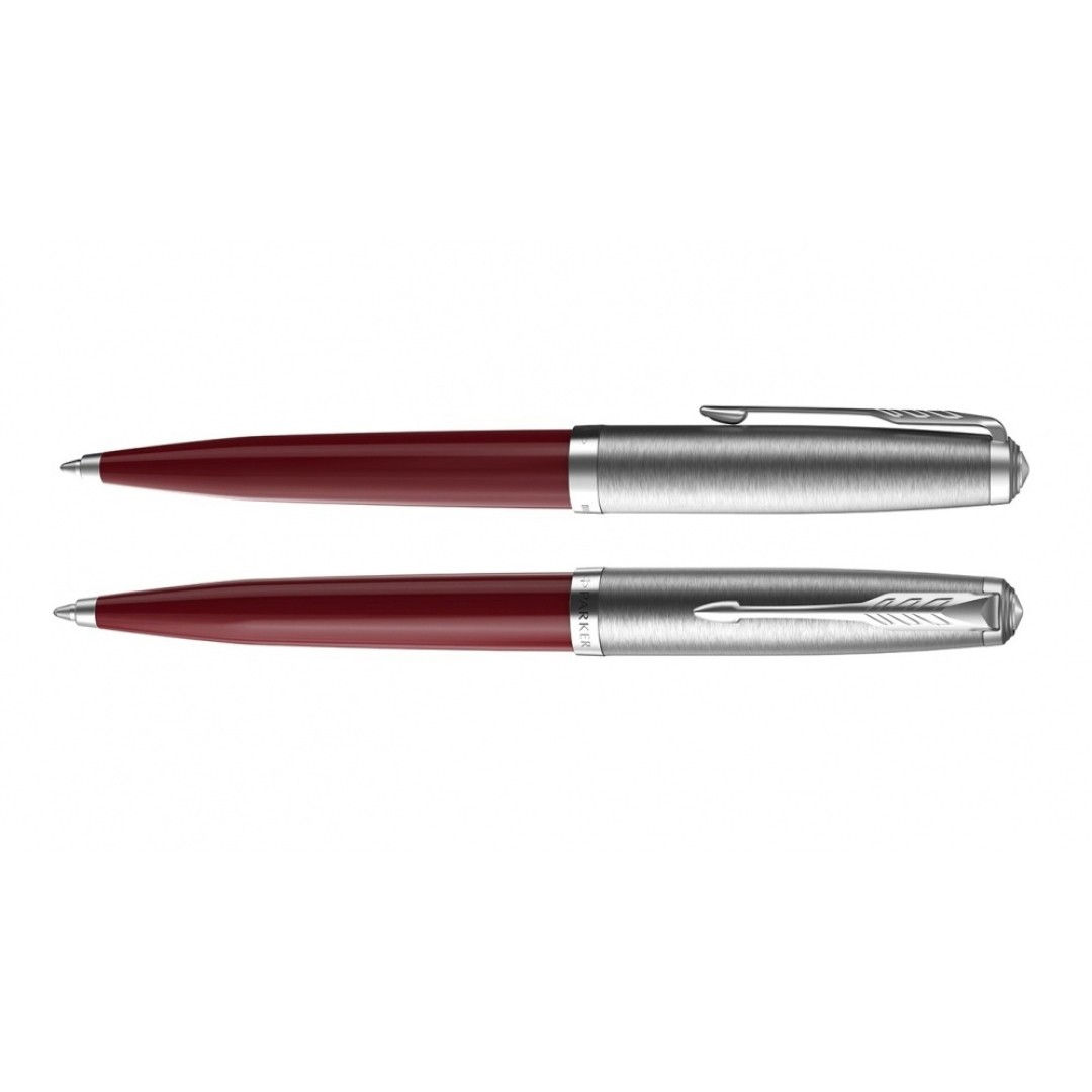 Шариковая ручка Parker 51 CORE BURGUNDY CT, стержень: M, цвет чернил: black, в подарочной упаковке.