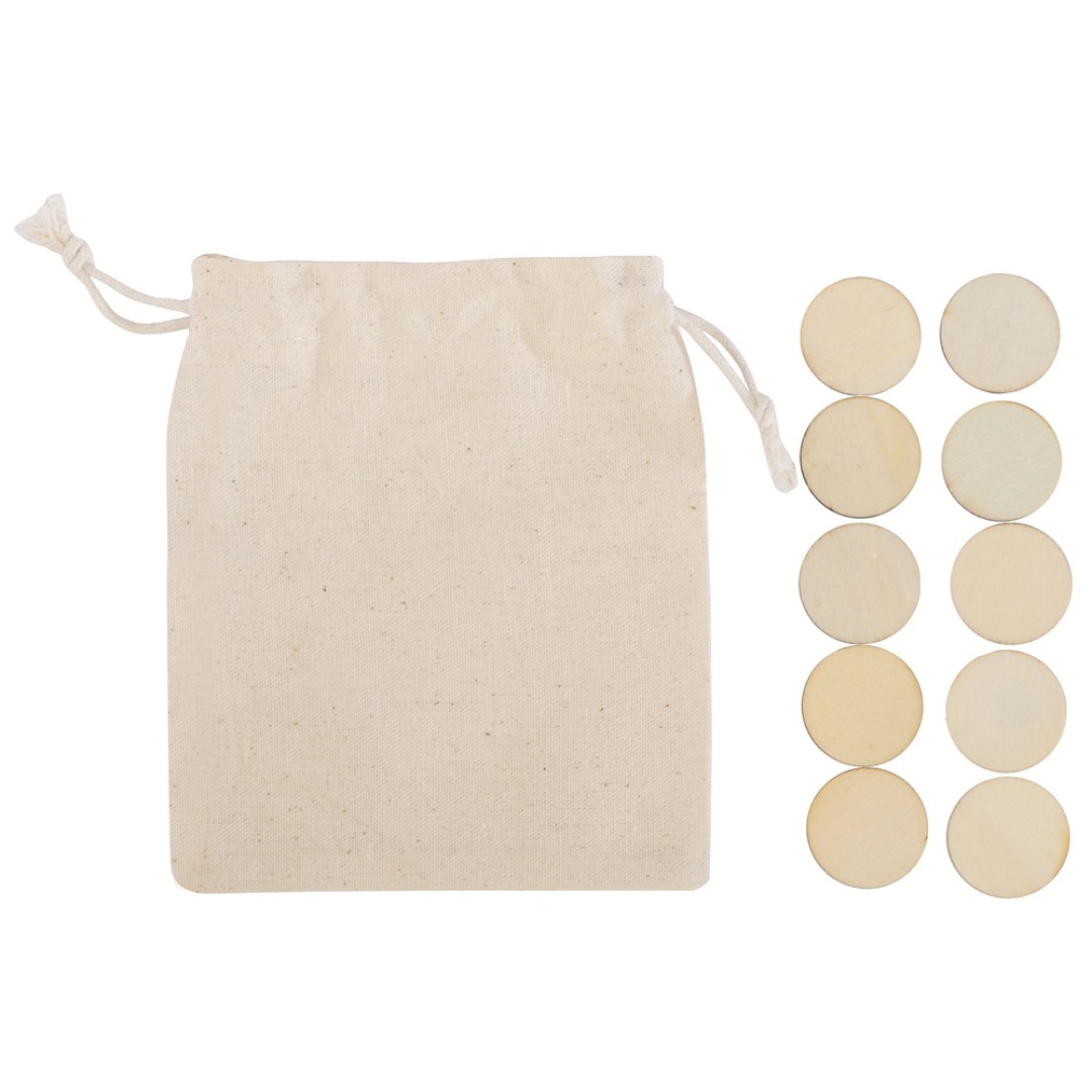 Деревянные крестики нолики в мешочке "XO"