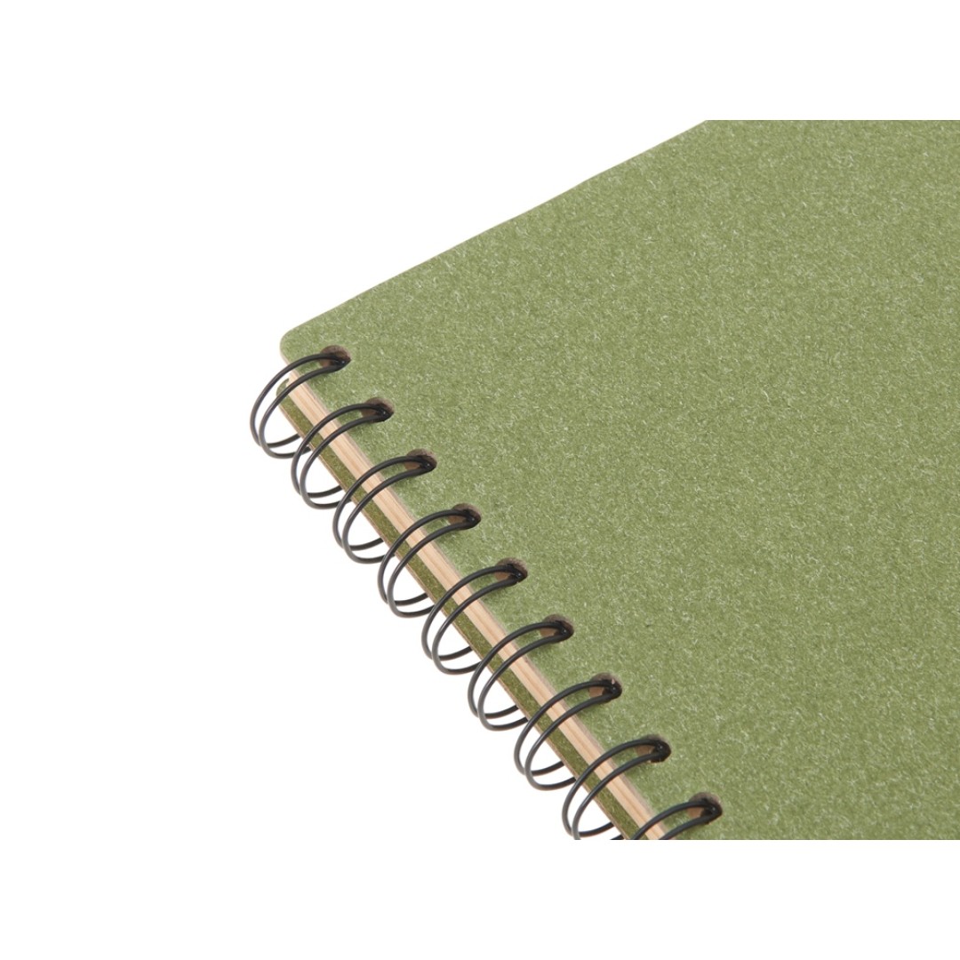 Блокнот на спирали в картонной обложке с переработанной бумагой "Mania", зеленый