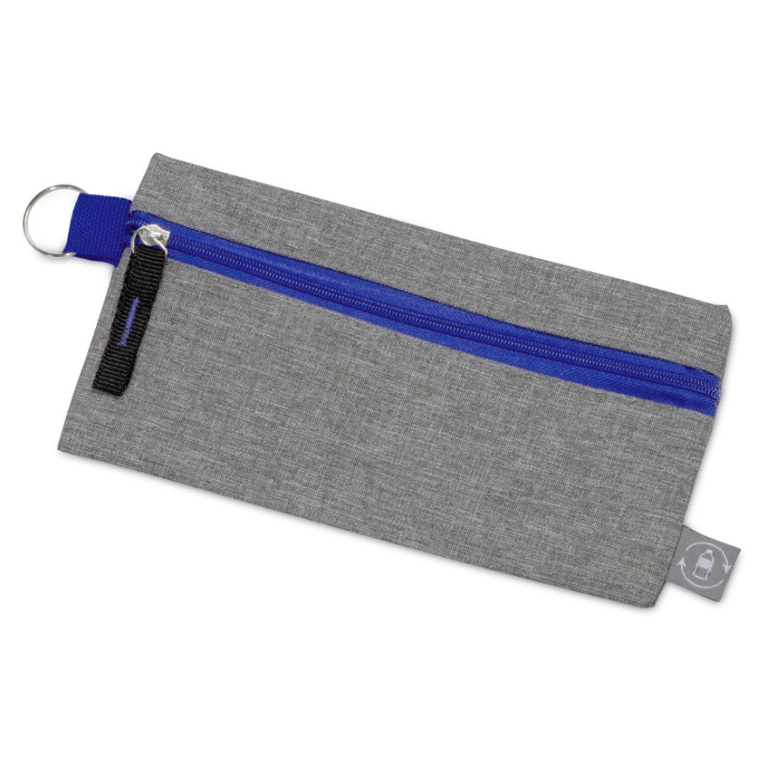 Универсальный пенал из переработанного полиэстера RPET "Holder", серый/синий