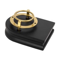 Часы «Магистр» с цепочкой на деревянной подставке, золотистый/черный (без шильда)