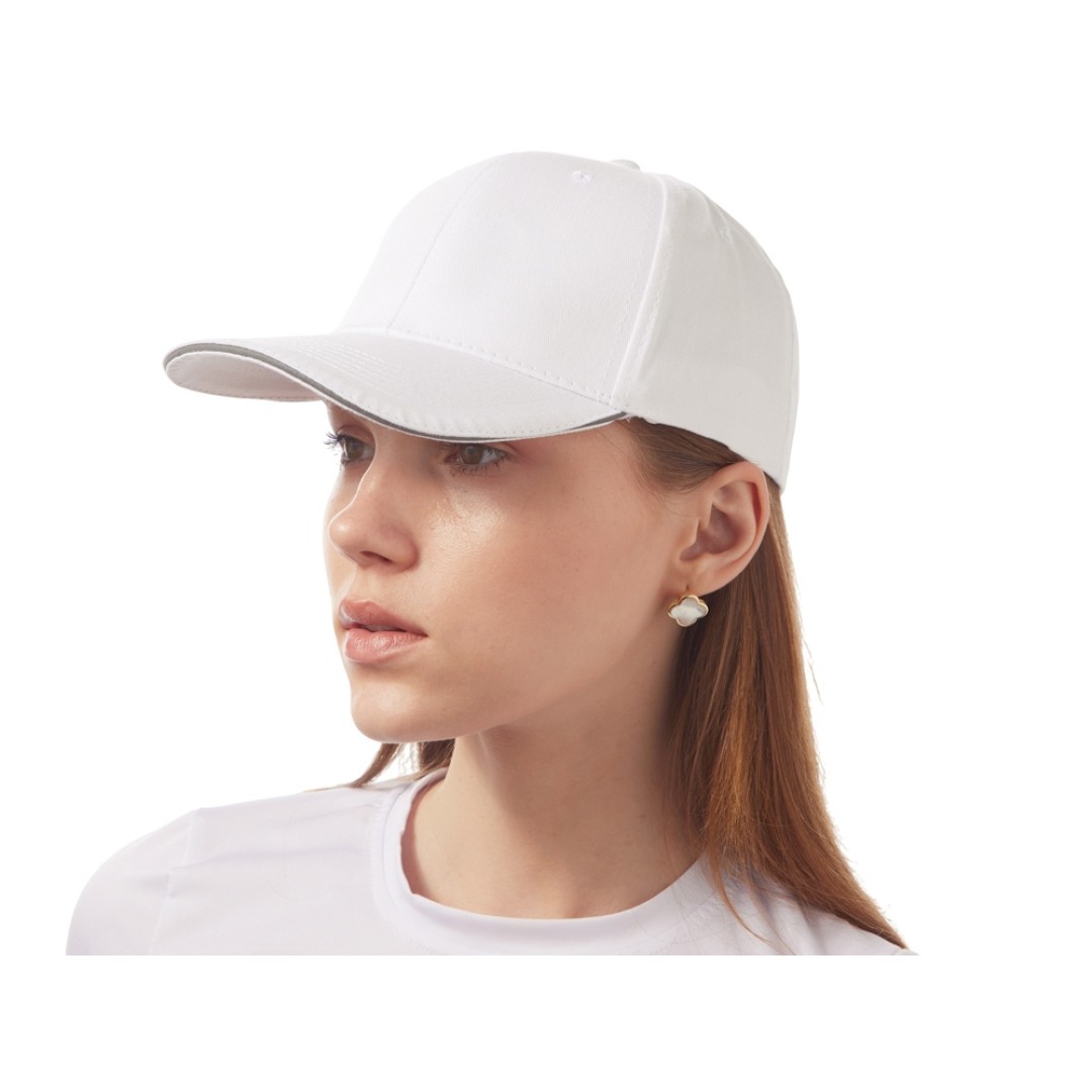 Кепка со светоотражающим кантом, белый