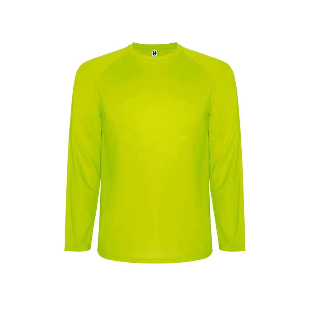 Футболка "Montecarlo " мужская с длинным рукавом, неоновый желтый
