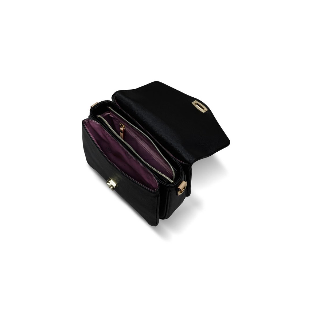 Сумка женская BUGATTI Ella, чёрная, полиуретан, 29х10х22 см