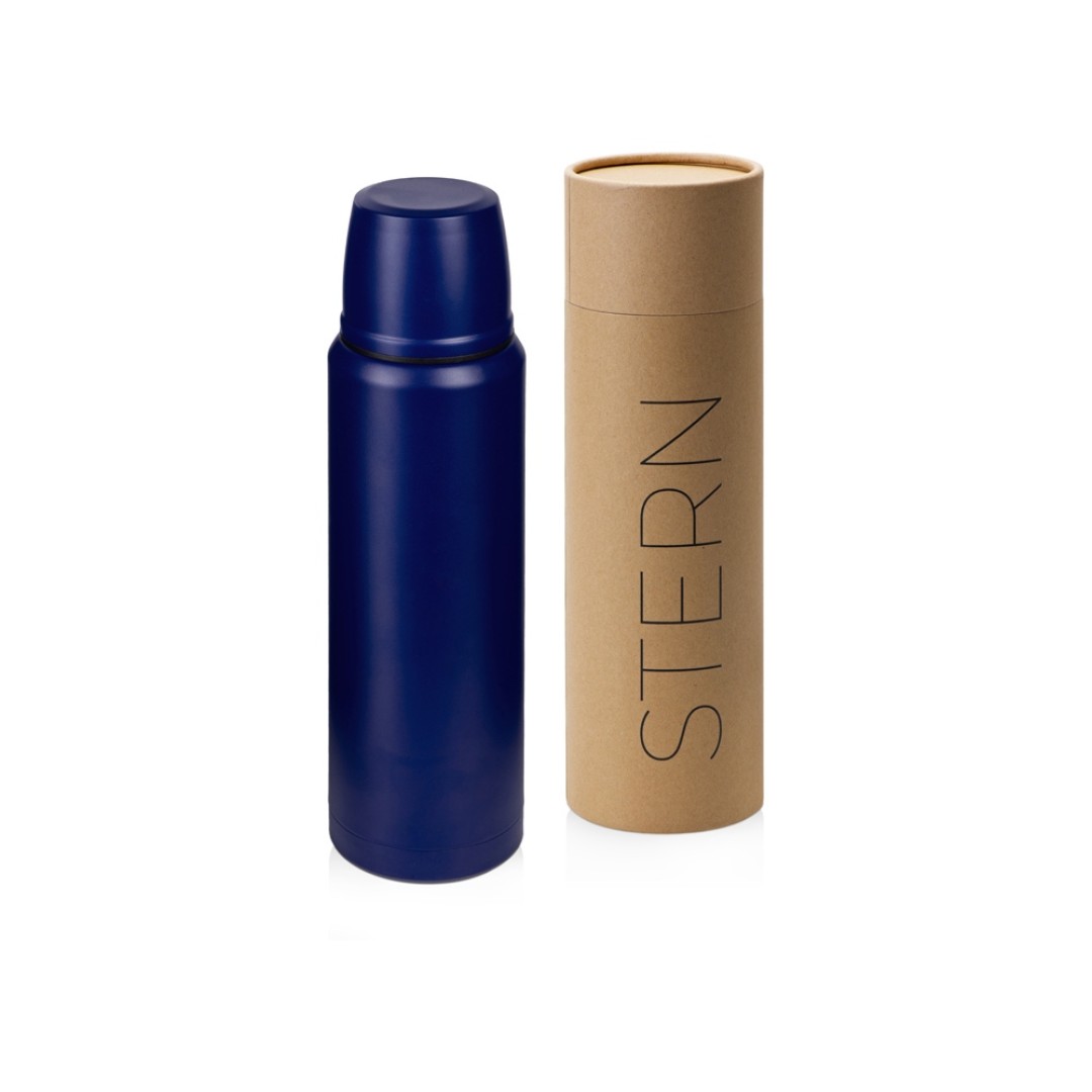 Термос с чашей и двойными медными стенками "Stern", 1 л, темно-синий