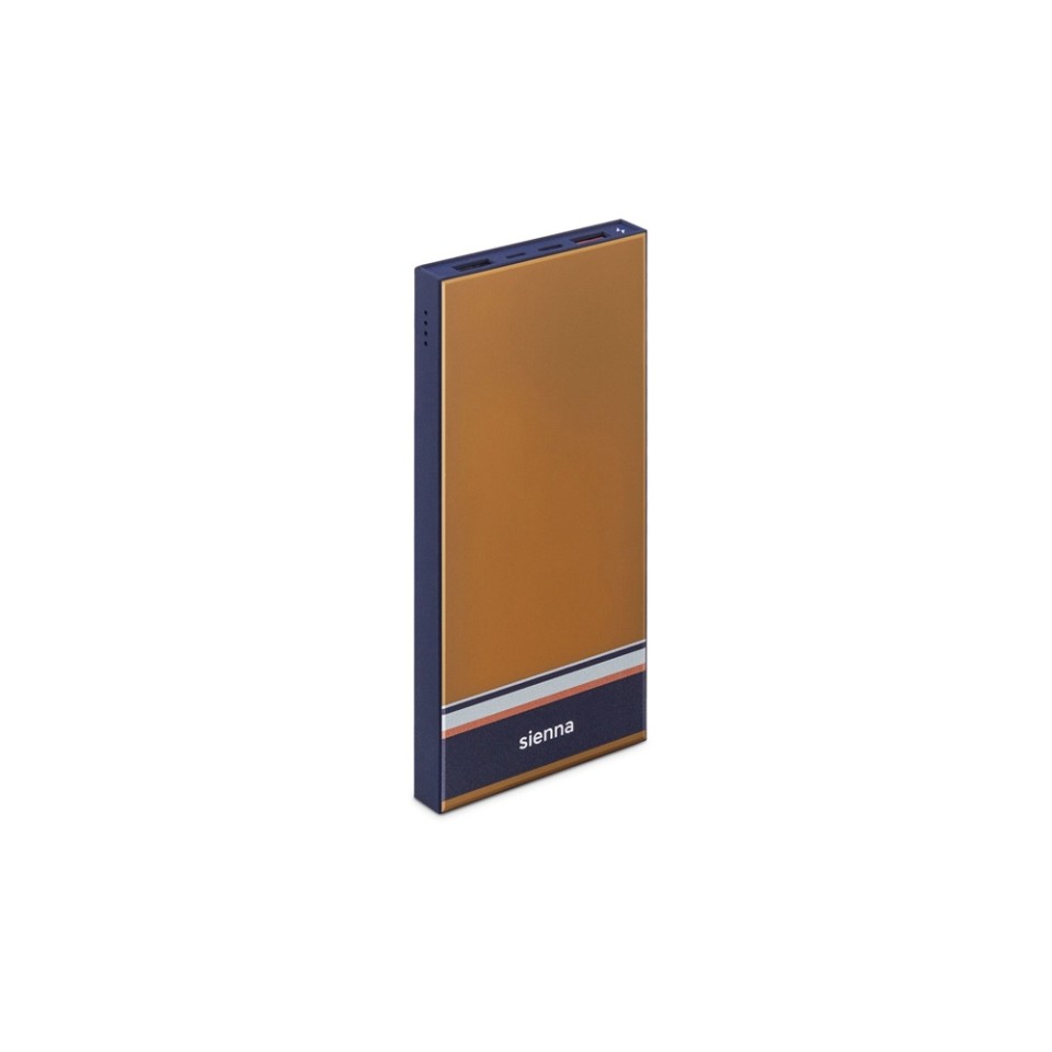 Внешний аккумулятор Rombica NEO ARIA Sienna, 10000мАч, Soft-touch, PD, QCharge, Type-C, охра/синий
