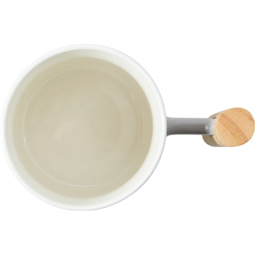 Кружка с ручкой и крышкой из каучукового дерева Jeny, серый