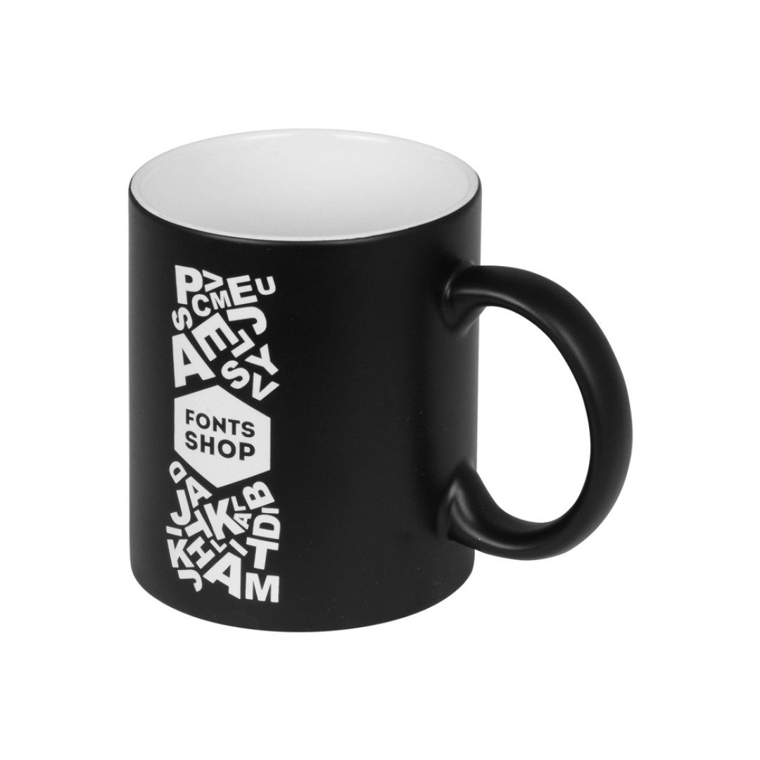 Кружка с покрытием для гравировки «Subcolor BLK», черный/белый