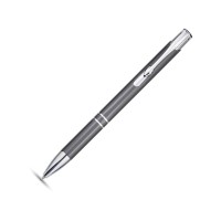 Алюминиевая шариковая кнопочная ручка Moneta, синие чернила, серый