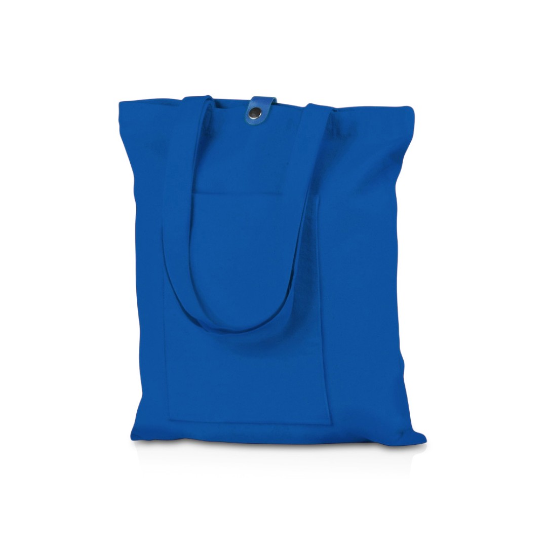 Сумка Clip из хлопка 340 г/м2 с застежкой из экокожи, синий